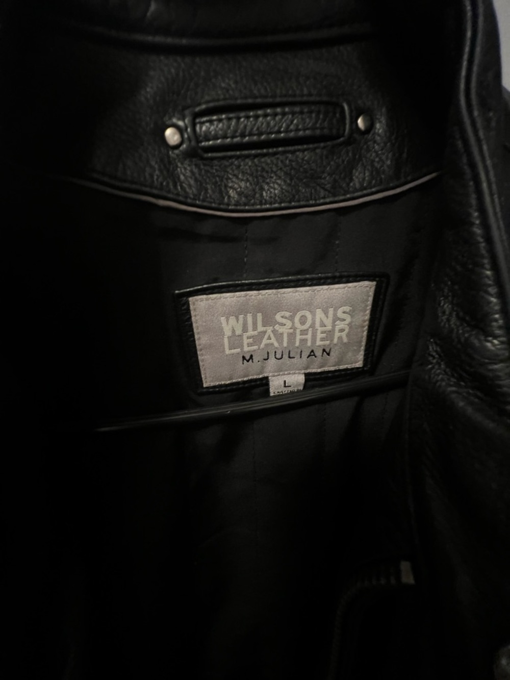 Wilsons Leather Black Men's Bomber Jacket with Stand Collar - Picture 4 of 4